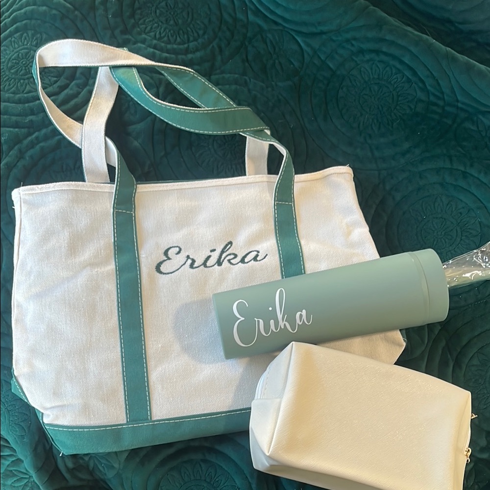 Personalized Tote Bag and Tumbler Set
